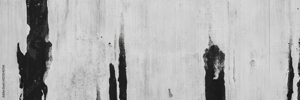 Poster grunge wall texture with chipped plaster and rough grey markings for background design