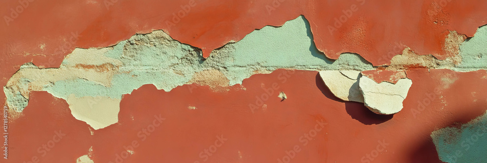 Poster aged wall texture with chipped plaster and rough grey markings for background design