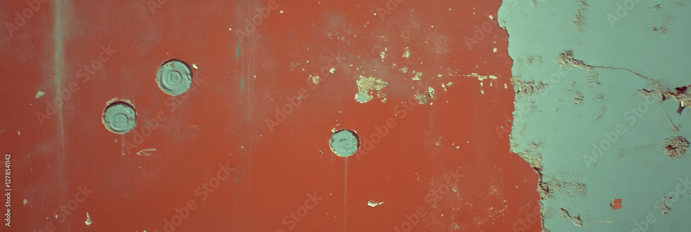 Poster rustic wall texture with chipped plaster and rough grey markings