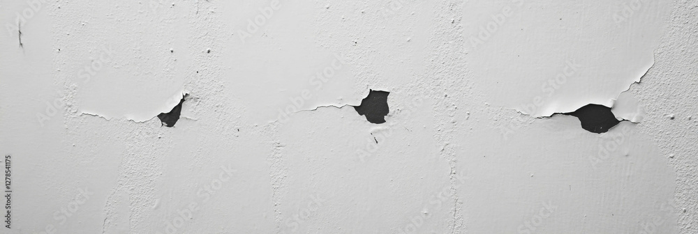 Poster weathered wall texture with chipped plaster and rough grey markings for rustic design