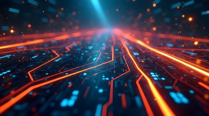 traffic light trails on the road