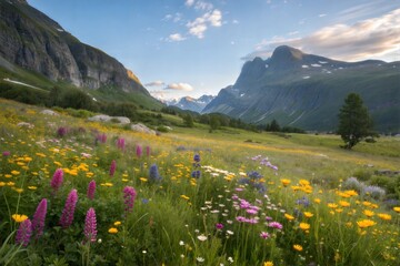 Alpine Meadow at Sunrise