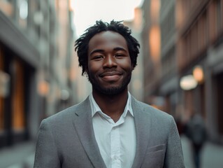 Man with Dreadlocks in City Street