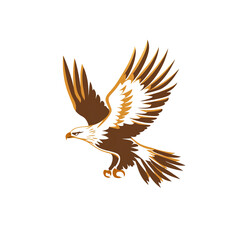 Majestic Golden Eagle in Flight Stylized Vector Illustration