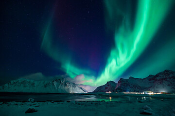Aurora, Northen light show night sky at Norway