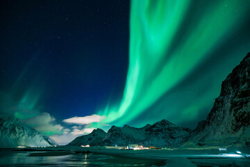 Aurora, Northen light show night sky at Norway