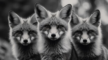 Fototapeta premium Three Foxes