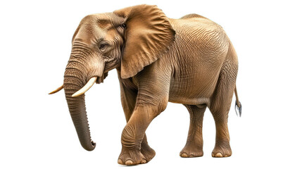 Obraz premium Majestic elephant walking gracefully through a lush green landscape with vibrant flora in the background