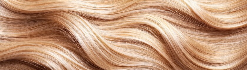 Naklejka premium Luxurious Waves of Silken Blonde Hair Captured in Stunning Detail for Beauty and Fashion Projects