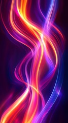 Naklejka premium Colorful energy waves, glowing lines, glowing light effects 