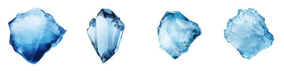 Obraz premium Majestic Blue Crystals Frozen in Time Stunning Natural Icy Formations Captured in Captivating Geometric Shapes and Translucent Textures