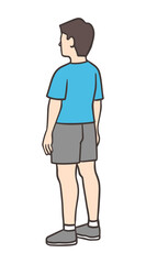 直立している男性の全身05、後側