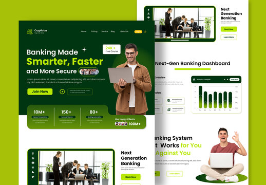 Digital Banking Landing Page UX Layout