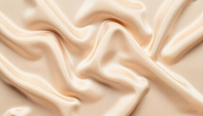 Obraz premium Textured champagne silk fabric flowing smoothly, elegance and luxury