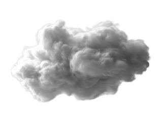 Fluffy gray cloud with soft texture, ideal for backgrounds or weather themes