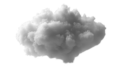 Fluffy white cloud against transparency background, creating dramatic effect