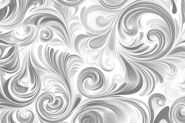 Elegant Swirling Gray Patterns on Soft White Background