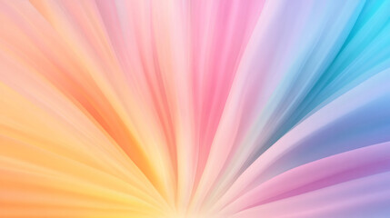 Obraz premium Soft pastel color rays emanating from a single glowing orb, each ray softly blurring for a gentle,