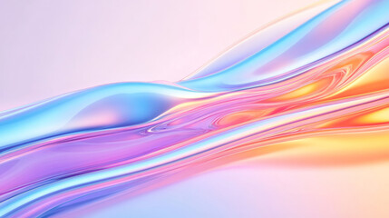 Fototapeta premium Iridescent molten surface reflecting faint rainbow gradients, giving the illusion of constantly