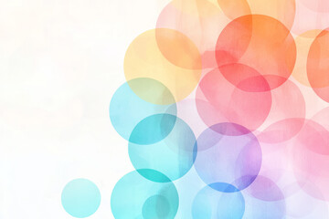 Faint pastel circles gathered in the corner of a neutral background, gradually dispersing into a