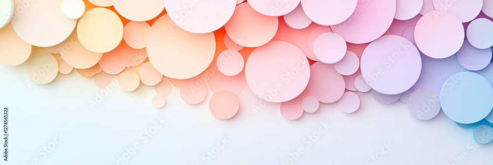 Aufkleber Gradient-based arrangement of tinted circles, ranging from pale yellow in the top-left to soft
