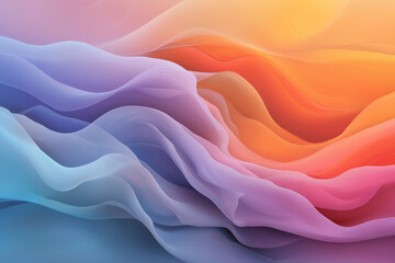 Obraz premium Billowing wave patterns evoking prismatic oil slicks, blending saturated reds, oranges, blues, and