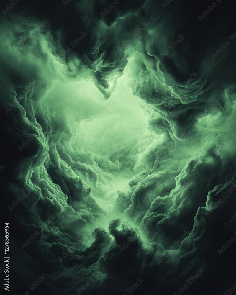Fototapete cloudy wisp of high-saturation tones drifting from left to right, merging and fading into an