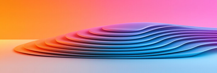 Concentric ripple waves smoothly transitioning from vivid magenta at the center to royal blue at