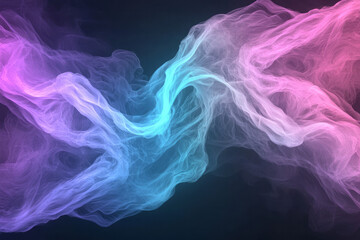 Obraz premium Vibrant neon-like fumes curling in spiral patterns, illuminated from within by a faint glowing