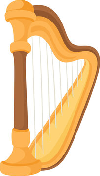 golden harp musical instrument clip art preview