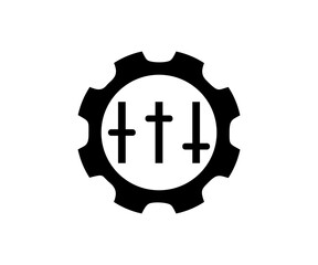 Setting icon, tools, cog, gear, help options account, settings, cogwheel, gear element. Black gear wheel icon illustration on transparent background PNG. 