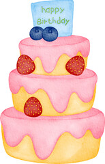 watercolor birthday cake