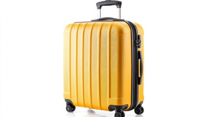A Bright Yellow Suitcase Ready For Travel