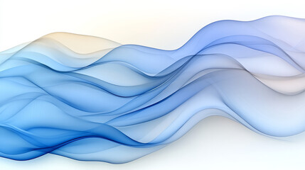 Fototapeta premium Curving pastel-blue arcs overlapping on a bright white backdrop, highlighting the soft shadows and