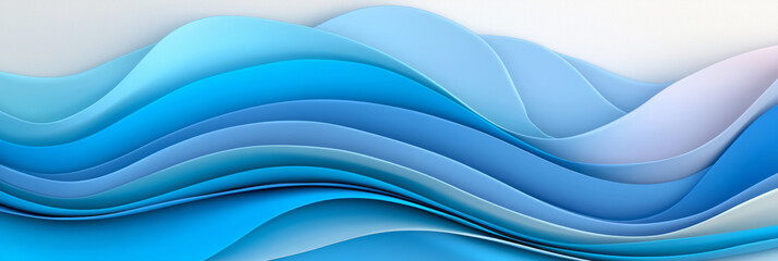 Fototapeta premium Close-up of overlapping curved planes in cool turquoise, each planeâ€™s overlap forming new,