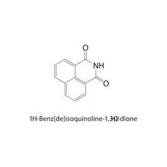 1H-Benz[de]isoquinoline1,3(2H)-dione skeletal structure.Isoquinoline Derivative compound schematic illustration. Simple diagram, chemical formula.