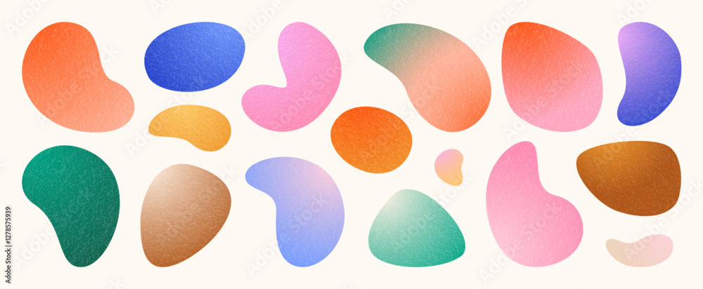 Poster abstract liquid shapes set vector background. fluid graphic design in bright color. isolated gradien