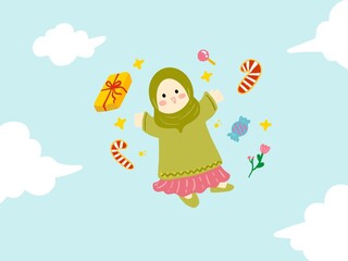 cute muslimah on ramadhan - cute islamic girl on ied mubarak