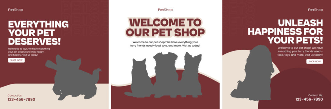 Welcome Pet Shop and pet care Social media posts collection