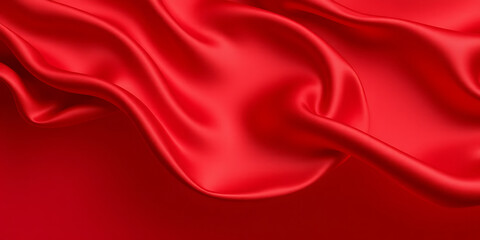 Elegant Crimson Red Silk Fabric Flowing with Graceful Folds and Textures 