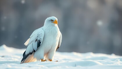 white eagle in the snow
