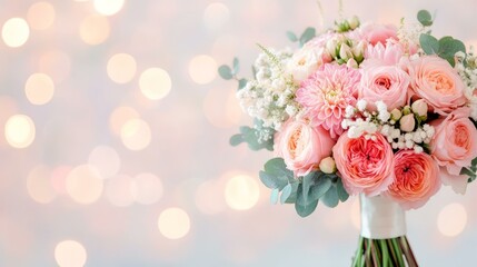 Obraz premium Elegant floral arrangement indoor setting photography soft lighting close-up beauty concept