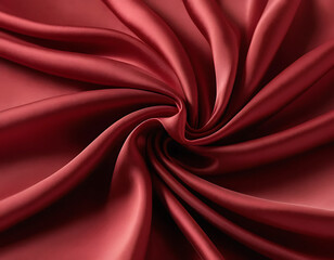 Obraz premium Elegant Crimson Red Silk Fabric Flowing with Graceful Folds and Textures 