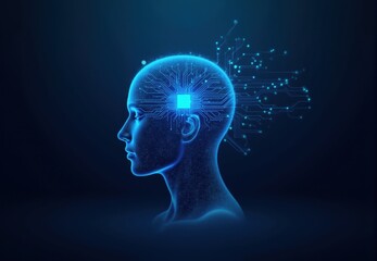 Digital Human Head with Integrated Circuit Board