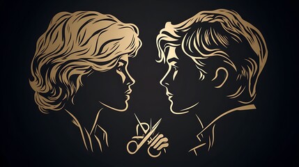 Elegant Hair Salon Design Featuring Couple