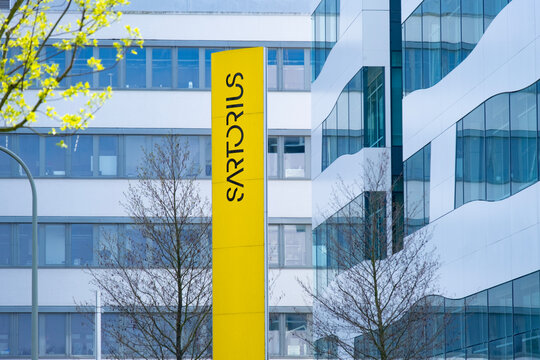 Sartorius company building, biopharmaceutical industry and laboratory, drug development, laboratory and pharmaceutical equipment, German company headquartered in Goettingen, Germany - March 31, 2024