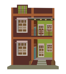 vector illustration of a modern house. Minimalistic Flat Vector Home vector illustration isolated on white background