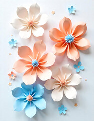 "Elegant Paper Flowers – Handmade Floral Art in Pastel Colors"


