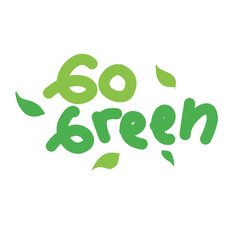 Go green writing with some green leaves