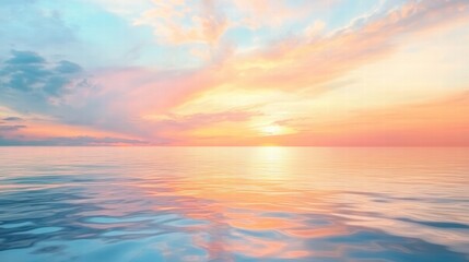 Fototapeta premium Serene Sunset Ocean Calm Water Colorful Sky